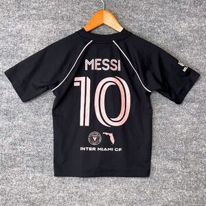 MLS Inter Miami CF Lionel Messi 10 Youth Soccer Jersey Black Pink Size 7/8 6417